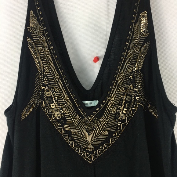 Kimchi Blue Women’s Black & Gold Tank Top - Picture 2 of 4